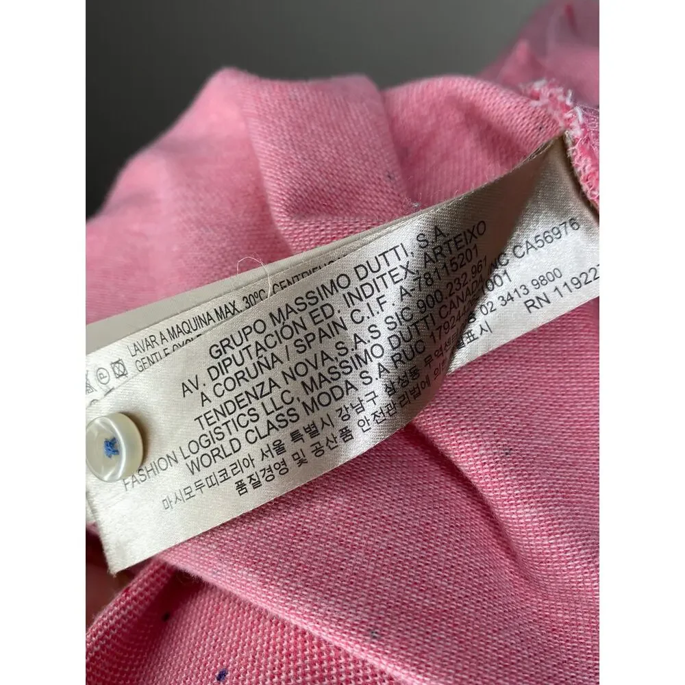 Massimo Dutti Pink Polka dot Polo shirt - Medium